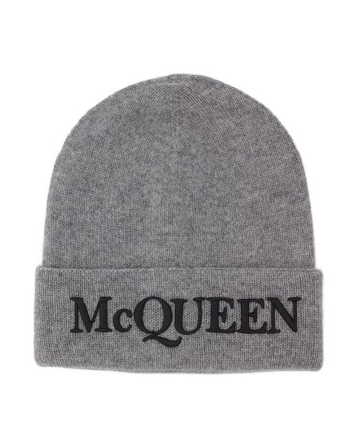 McQueen Gray Cashemire Cap Others Accessories Hats for men