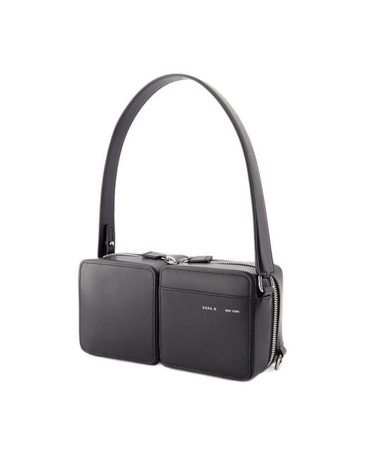 Kara Black Hobo Stacked Bag