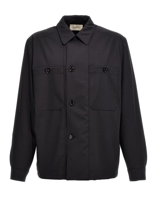 Lemaire Blue Overshirt 'Soft Military' for men