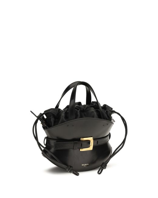 Balmain Black Shuffle Mini Shoulder Bag Calf Leather Bos Taurus