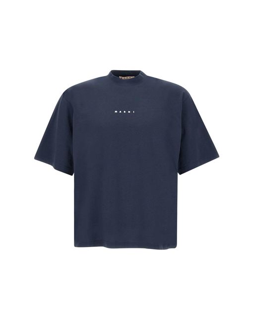 Marni Blue Organic Cotton T-shirt for men
