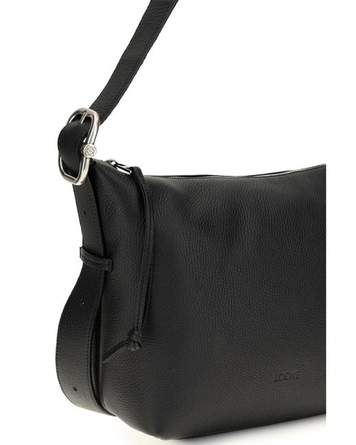 Loewe Black Hobo Bag Loop Grained Calfskin Calf Leather Shoulder for men