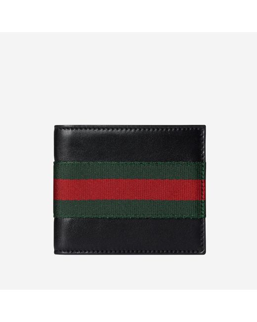 Gucci Black Bi-Fold Wallet Leather & Cardholders for men