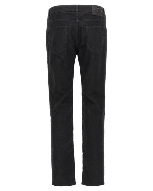 Etro Black Jacquard Jeans for men