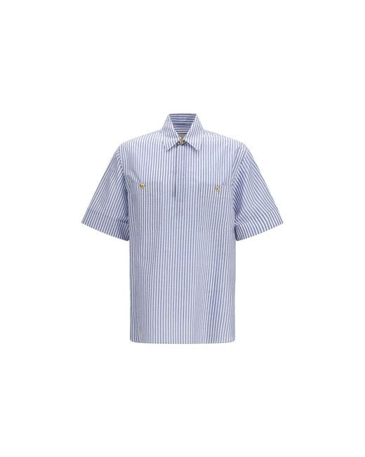 Valentino Garavani Blue Multicolor Cotton Pattern Shirt for men