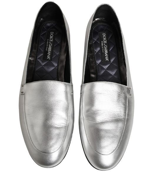 Dolce & Gabbana Black Leather Dg Logo Slip On Loafers Shoes for men