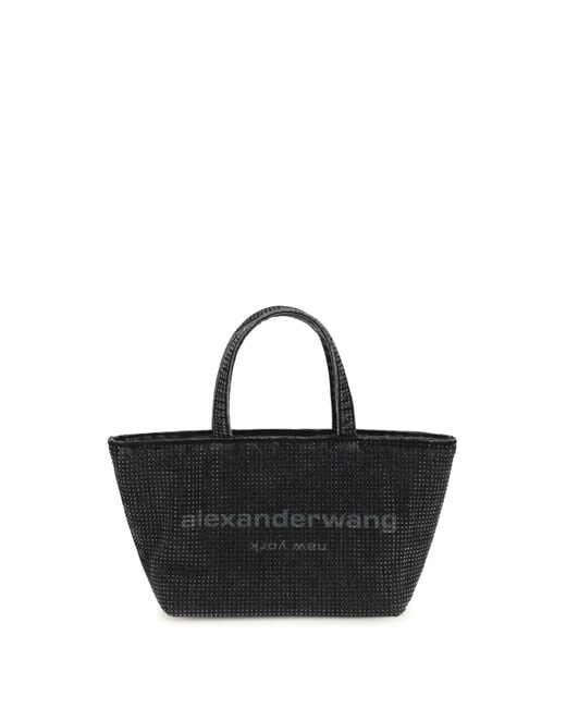 Alexander Wang Black Punch Small Tote Bag Cotton Shoulder