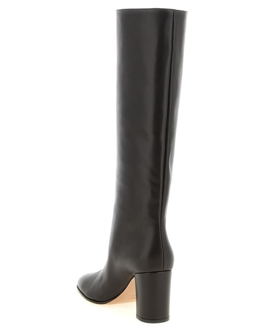 Gianvito Rossi Black Calfskin Over The Knee Shoe