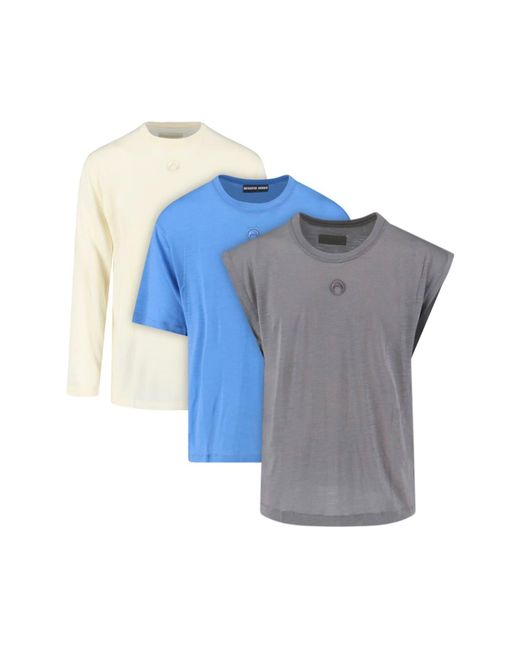 MARINE SERRE Blue Set Of 2 T-Shirts And Tank Top
