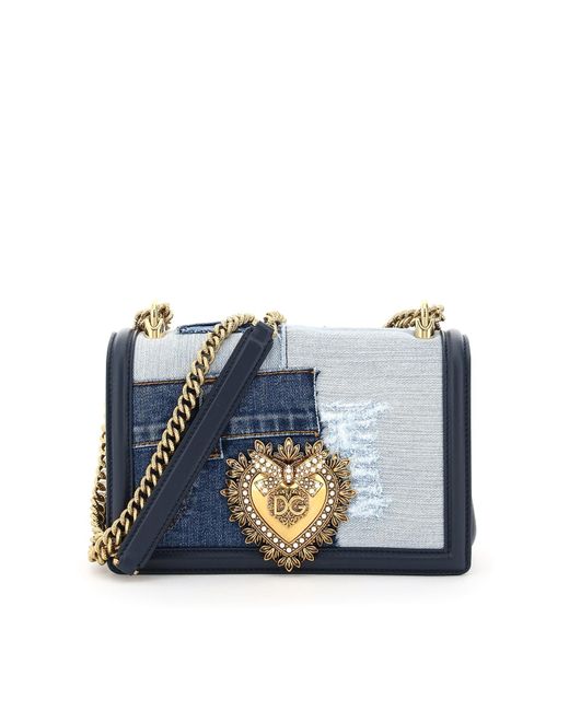 Dolce & Gabbana Patchwork Denim Devotion Bag in Blue | Lyst