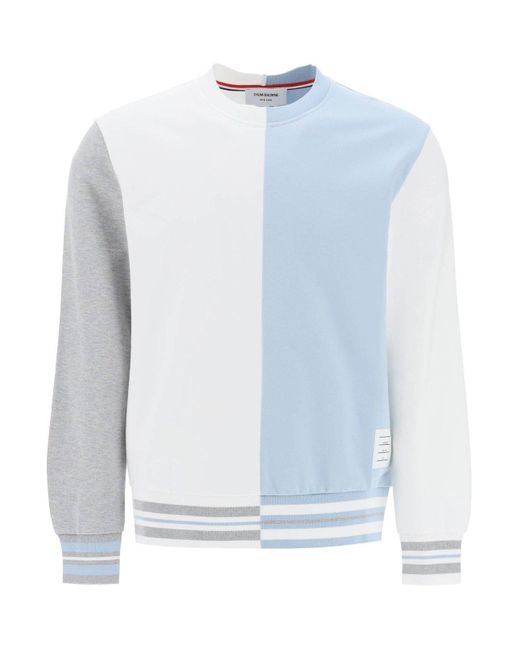 Thom Browne Blue Funmix Two Tone Sweatshirt for men