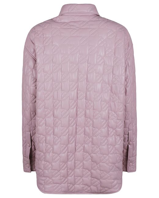 MSGM Purple Quilted Buttoned Jacket