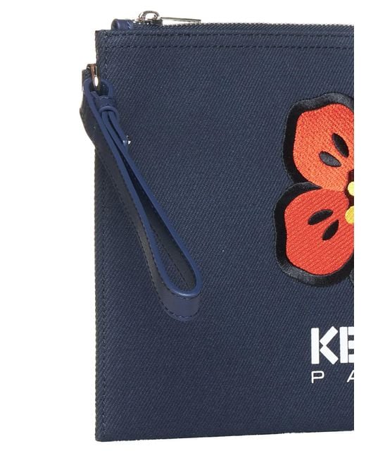 KENZO Blue Boke Flower Clutch