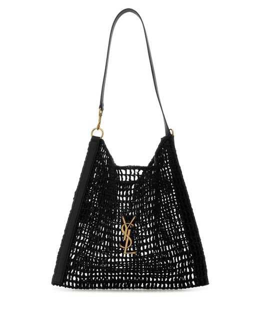 Saint Laurent Black Raffia Shopping Bag for men