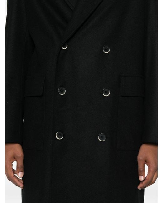 Barena Black Double-Breasted Patch-Pocket Coat for men