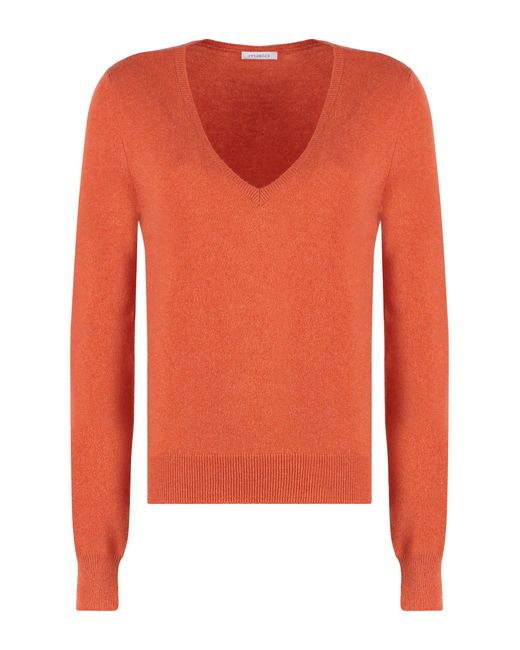 Malo Orange Wool And Cashmere Sweater