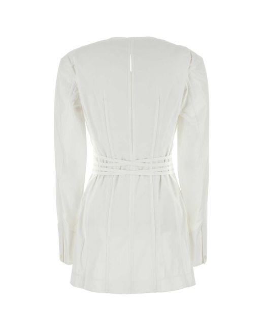 Alexander Wang White Poplin Shirt Mini Dress