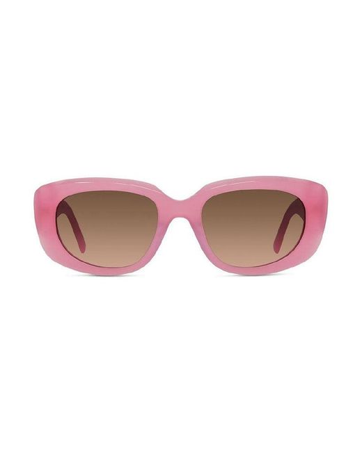 Givenchy Pink Sunglasses Oval Full Rim, Shiny Frame And Gradient Lens Gv40104U72F