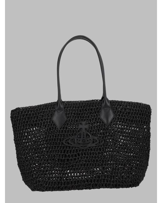 Vivienne Westwood Black Tote Bag Alana Small Paper Handbags