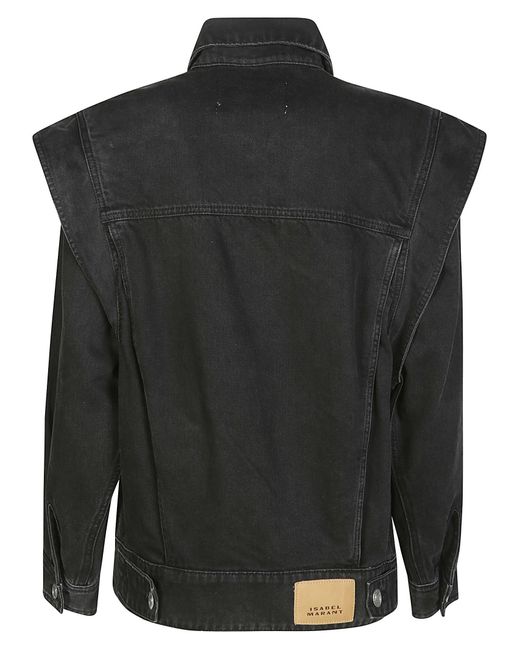 Isabel Marant Black Harmon Denim Jacket With Removable Sleeves