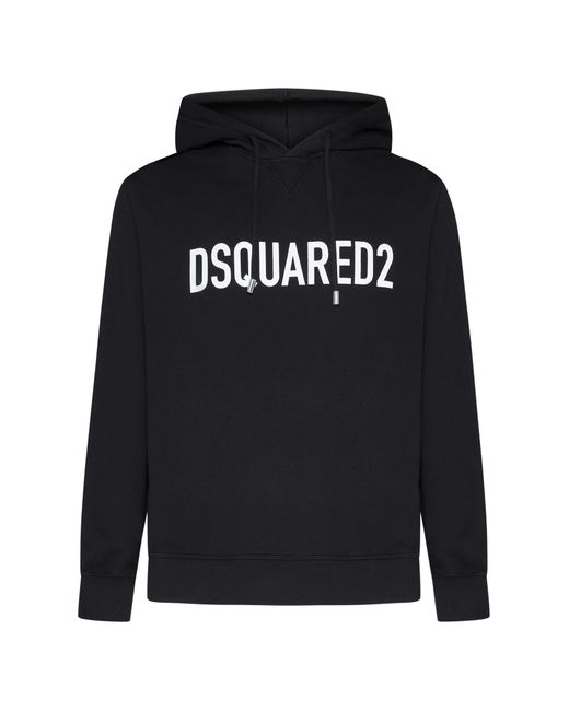 DSquared² Black Logo-Printed Hoodie for men