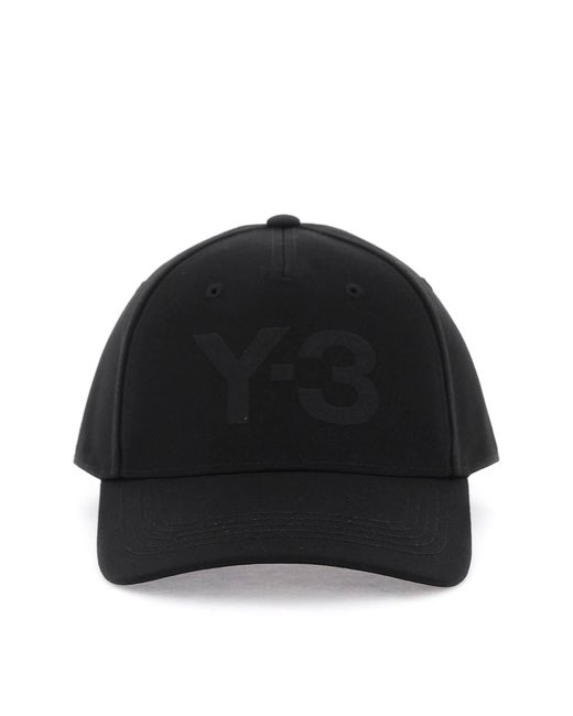 Y-3 Black Baseball Cap With Embroidered Logo for men