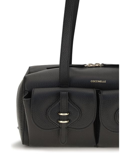 Coccinelle Black Mavery Shoulder Bag Calf Leather Bos Taurus