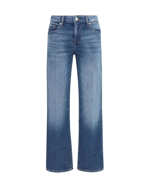 7 For All Mankind Blue Straight Jeans Calie Cotton