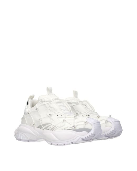 Versace White Fabric Sneakers