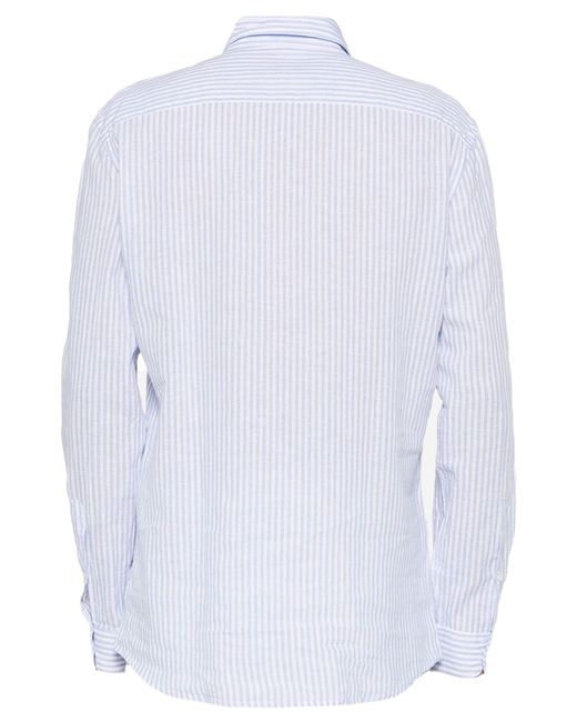 Fay White Cotton-Linen Blend Shirt for men