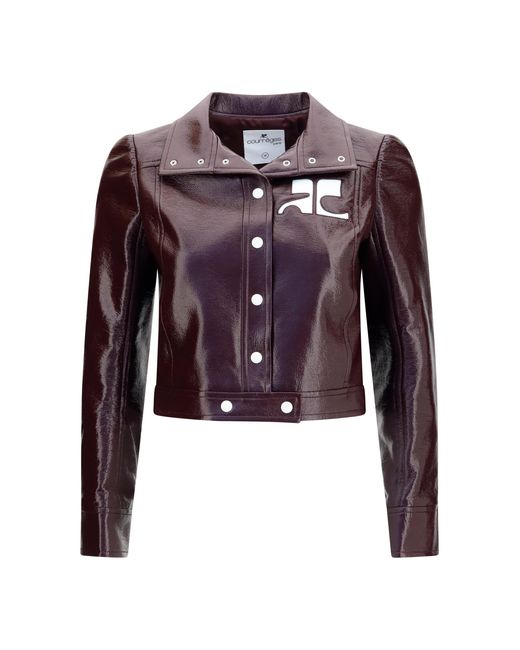 Courreges Red Vinyl Jacket Reedition Cotton