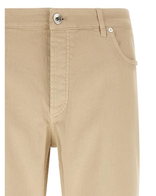 Brunello Cucinelli Natural Cotton Tapered Jeans Clothing for men