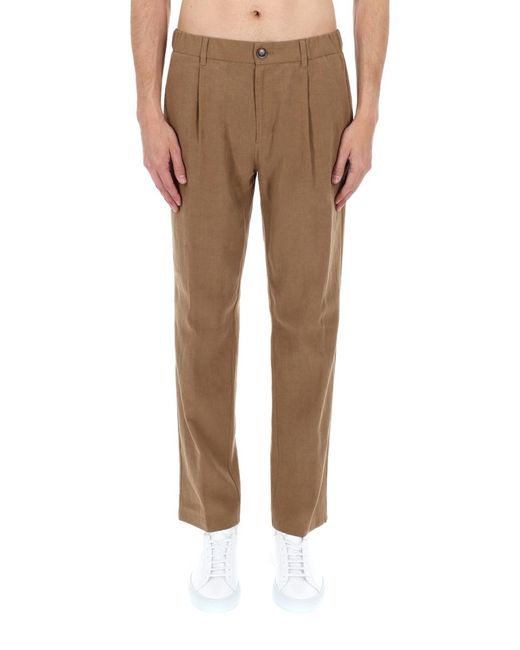 Herno Black Trousers Tailored Linen Cotton for men