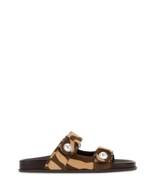 Jimmy Choo Multicolor Printed Calf Hair Fayence Slippers