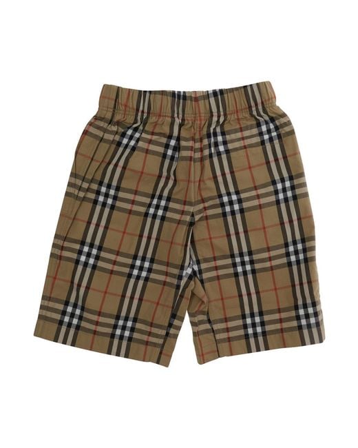 Burberry Natural Shorts Check Cotton for men