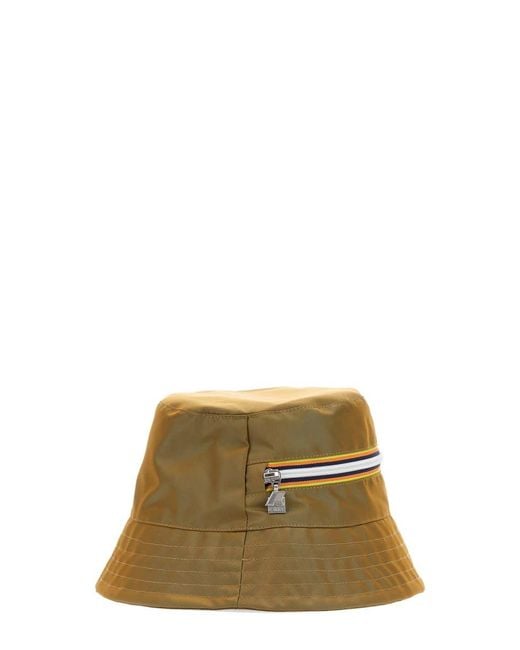 K-Way Green Bucket Hat With Zipper Logo for men