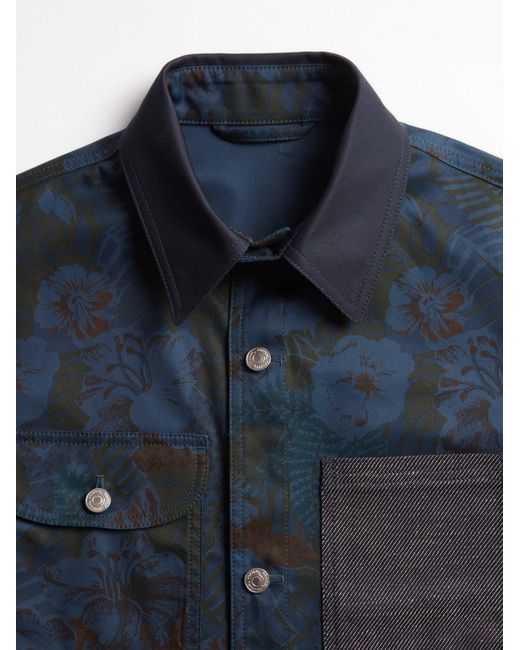 Doppiaa Blue Aapice Printed Jacket for men