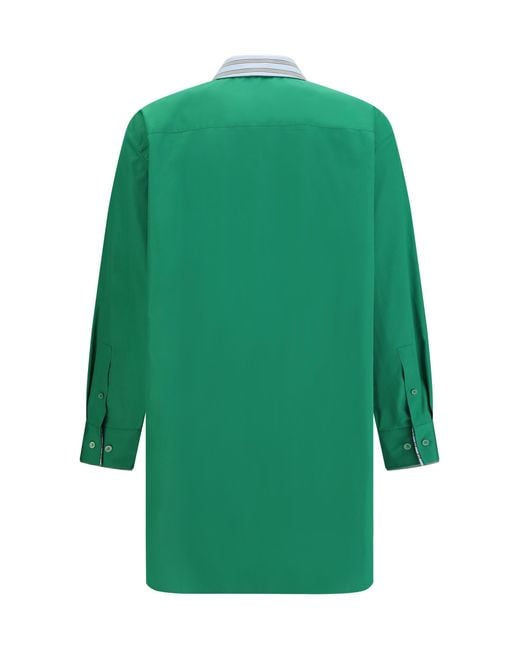 Loewe Green Chemisier Cotton Dress
