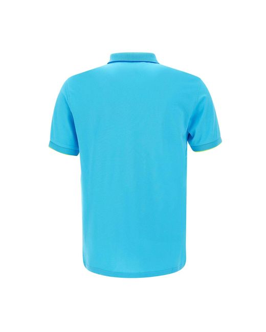 Sun 68 Blue Small Stripe Polo Shirt Cotton for men