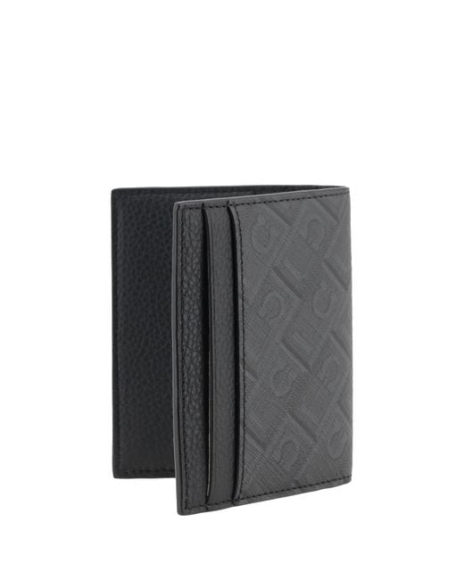Ferragamo Gray Cardholder Grained Leather Patterned Medium Calf (Bos Taurus) Umbrellas for men