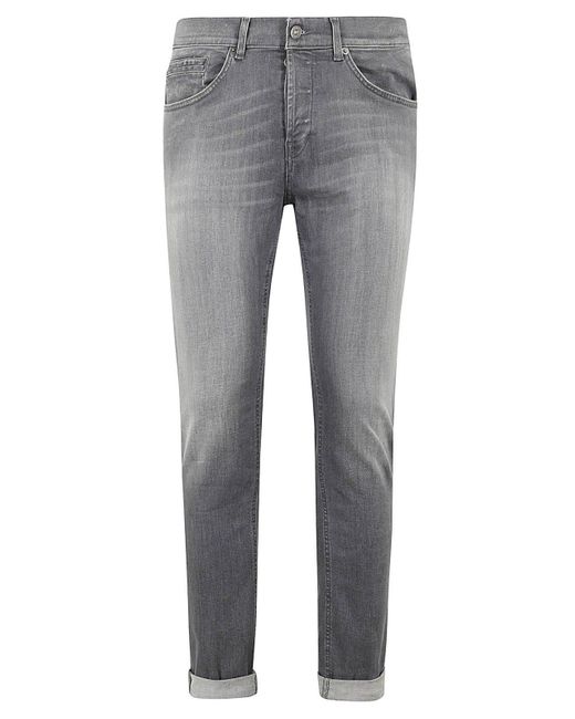 Dondup Gray Turn-Up Hem Skinny Jeans for men