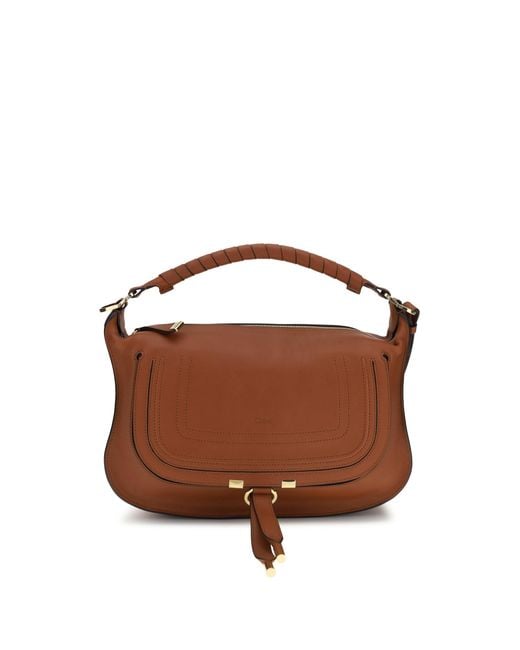 Chloé Brown Small Shoulder Bag Marcie Calf Leather (Bos Taurus)