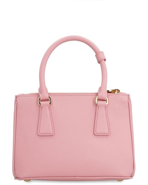 Prada Pink Leather Mini Galleria Handbag
