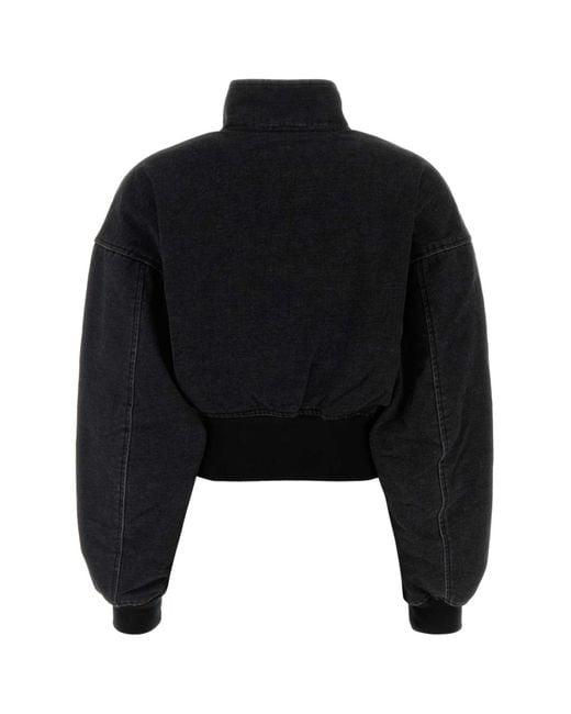 Alexander Wang Black Slate Denim Bomber Jacket