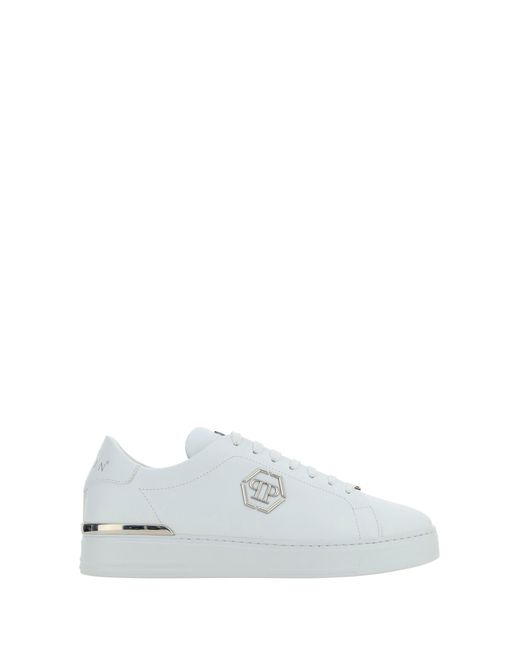 Philipp Plein White Hexagon Low Top Sneakers for men