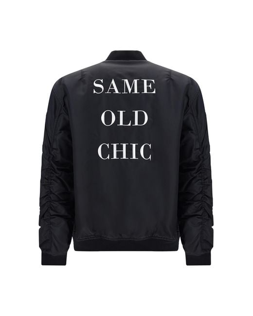 Moschino Black Bomber Jacket Zip-Up Polyamide for men