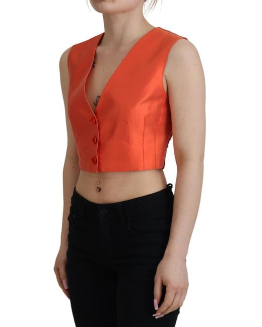Dolce & Gabbana Red Elegant Silk Waistcoat