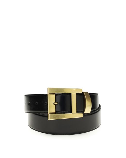 Versace Black Leather Belt Calf Bos Taurus E Braces for men