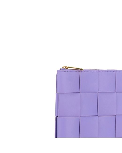 Bottega Veneta Purple Clutches Cassette Leather Wisteria