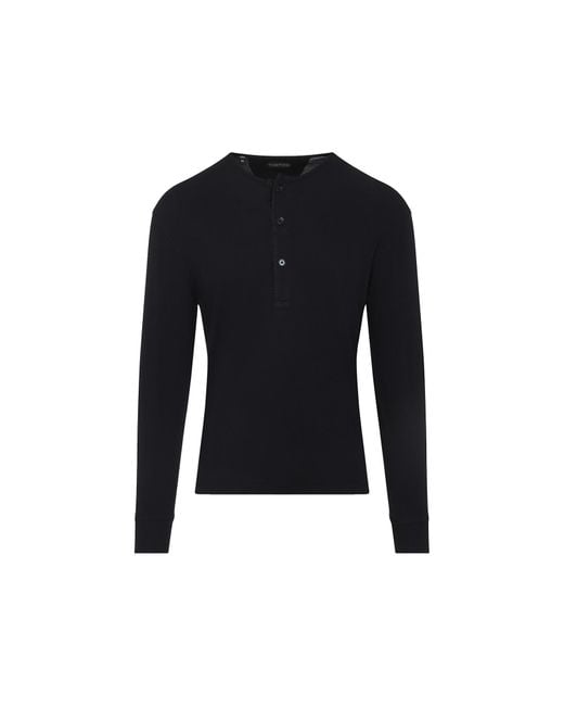 Tom Ford Blue Henley T-Shirt for men